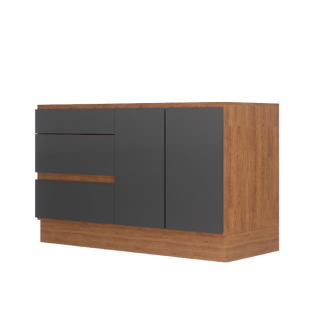 MUEBLE BAJO MESADA EMC STONE 160CM OLMO GRAFITO (BMSTONE160) (2165)
