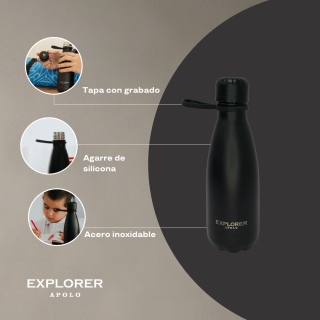 Botella acero inoxidable negro 500ml