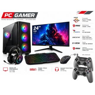 PC GAMER R7 + MONITOR 24” + ACCESORIOS+ ENVIO GRATIS 