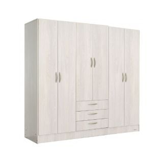 Placard Plus 200x1,82x0,48 6 Puertas 3 cajones Gris Andino 100609