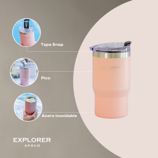 Vaso cafetero 473ml rosa
